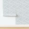 Coastal Herringbone Oyster Shell Blue And White Minimal Custom Pre-pasted Wallpaper by Spoonflower Pre-Pasted Wallpaper 2FT Wide